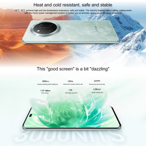 Honor X60 Pro, 8 Go + 256 Go, écran empreinte digitale, 6,78 pouces MagicOS 8.0 Snapdragon 6 Gen1 Octa Core, réseau : 5G, OTG, prise en charge de Google Play (cyan) SH15QC687-012