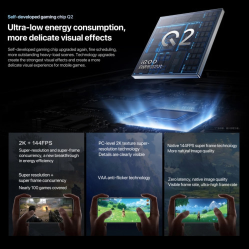 vivo iQOO 13, 16 Go + 1 To, Face ID / Identification par empreinte digitale à l'écran, 6,82 pouces Android 15 OriginOS 5 Snapdragon 8 Elite Octa Core, OTG, NFC, Réseau : 5G, Prise en charge de Google Play (Gris) SV832H651-014