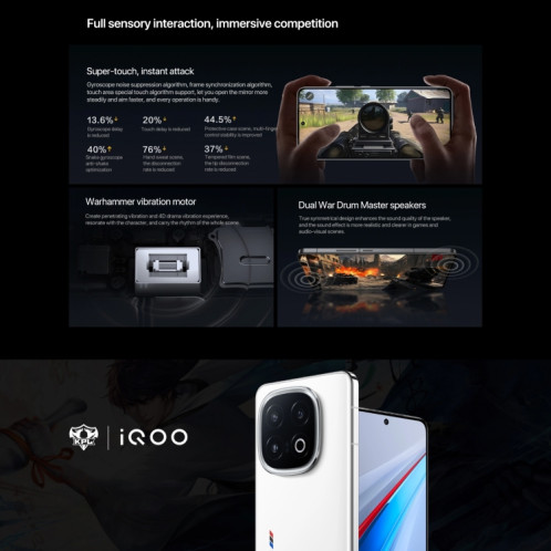 vivo iQOO 13, 16 Go + 512 Go, Face ID / Identification par empreinte digitale à l'écran, 6,82 pouces Android 15 OriginOS 5 Snapdragon 8 Elite Octa Core, OTG, NFC, Réseau : 5G, Prise en charge de Google Play (Noir) SV834B1128-014