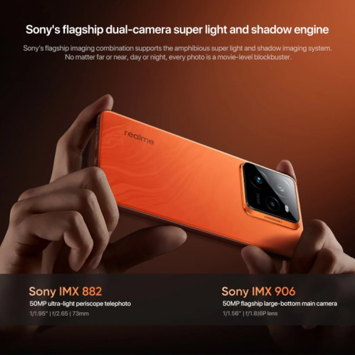 Realme GT7 Pro, 12 Go + 256 Go, 6,78 pouces Android 15 / Realme UI 6.0 Snapdragon 8 Elite Octa Core, NFC, Réseau : 5G, Prise en charge de Google Play (Galaxy Grey) SR40TC1127-025