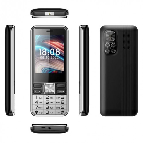 S5630, 2,8 pouces, 3000 mAh, 21 touches, prise en charge Bluetooth, lampe de poche, GSM, Quad SIM (noir) SH850B1620-016
