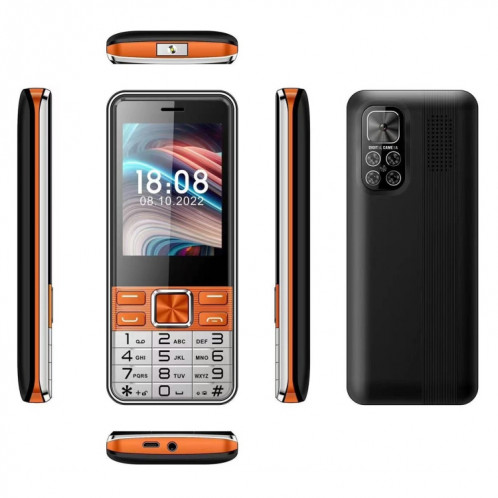 S5630, 2,8 pouces, 3000 mAh, 21 touches, prise en charge Bluetooth, lampe de poche, GSM, Quad SIM (Orange) SH850E117-016
