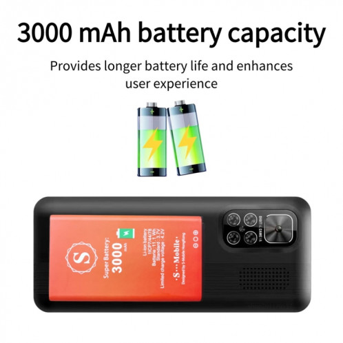 S5630, 2,8 pouces, 3000 mAh, 21 touches, prise en charge Bluetooth, lampe de poche, GSM, Quad SIM (Orange) SH850E117-016