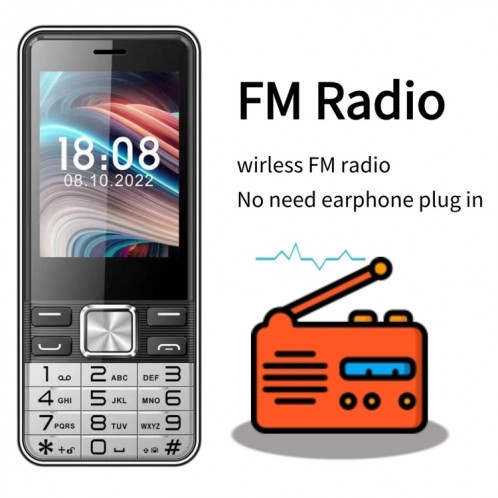 S5630, 2,8 pouces, 3000 mAh, 21 touches, prise en charge Bluetooth, lampe de poche, GSM, Quad SIM (Orange) SH850E117-016