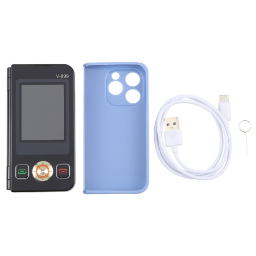 SOYES V-899, 32 Mo + 64 Mo, écran 2,4 pouces + 2,8 pouces, processeur MTK6261D, BT 3.0, réseau : 2G, double SIM (noir) SS860B697-06