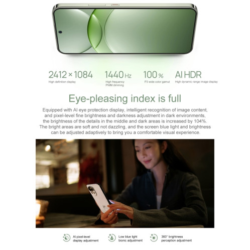 Huawei nova 13, 12 Go + 512 Go, identification par empreinte digitale sur l'écran, 6,7 pouces HarmonyOS 4.2, NFC, OTG, ne prend pas en charge Google Play (vert) SH922G499-015