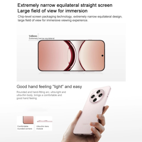 Téléphone OPPO Find X8 AI, 12 Go + 512 Go, écran empreinte digitale, 6,59 pouces ColorOS 15 Dimensity 9400 Octa Core jusqu'à 3,626 GHz, NFC, OTG, réseau : 5G (rose) SO211F1047-017