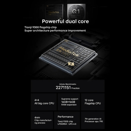 vivo iQOO Neo9 Pro, double caméra arrière, 16 Go + 512 Go, identification faciale/identification par empreinte digitale, 6,78 pouces Android 14 OriginOS 4 Dimensity 9300 Octa Core, OTG, NFC, réseau : 5G, prise en SV514B858-012