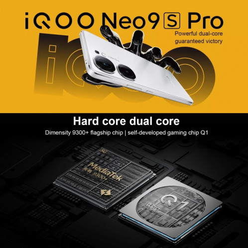 vivo iQOO Neo9S Pro, double caméra arrière, 16 Go + 1 To, identification faciale / empreinte digitale, 6,78 pouces Android 14 OriginOS 4 Dimensity 9300+ Octa Core, OTG, NFC, réseau : 5G, prise en charge de Google Play SV517B313-011