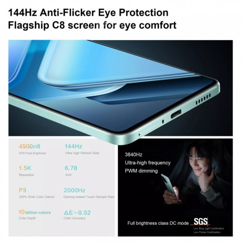 vivo iQOO Z9, double caméra arrière, 12 Go + 512 Go, identification par empreinte digitale sur écran Face ID, 6,78 pouces Android 14.0 OriginOS 4 Snapdragon 7 Gen 3 Octa Core 2,63 GHz, OTG, NFC, réseau : 5G, prise en SV522B547-010