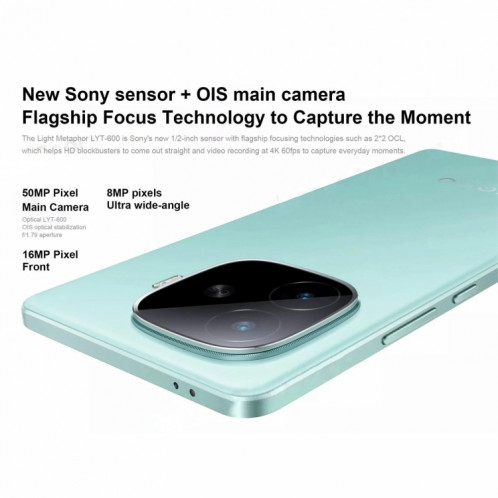 vivo iQOO Z9 Turbo, deux caméras arrière, 16 Go + 512 Go, identification par empreinte digitale sur écran Face ID, 6,78 pouces Android 14.0 OriginOS 4 Snapdragon 8s Gen 3 Octa Core 3,0 GHz, OTG, NFC, réseau : 5G, SV526B1205-010