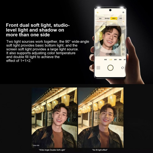 vivo S18, double caméra arrière, 8 Go + 256 Go, écran Face ID, identification par empreinte digitale, 6,78 pouces Android 14.0 OriginOS 4 Snapdragon 7 Gen 3 Octa Core 2,63 GHz, OTG, NFC, réseau : 5G, prise en charge SV530B1120-014
