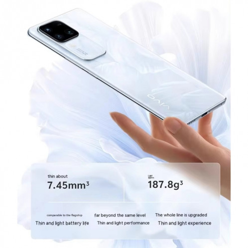 vivo S18 Pro, Triple caméra arrière, 16 Go + 512 Go, écran Face ID, identification par empreinte digitale, 6,78 pouces Android 14.0 OriginOS 4 Dimensity 9200+ Octa Core 3,35 GHz, OTG, NFC, réseau : 5G, prise en SV537L217-019