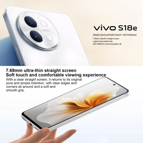 vivo S18e, double caméra arrière, 8 Go + 256 Go, écran Face ID, identification par empreinte digitale, 6,67 pouces Android 14.0 OriginOS 4 Dimensity 7200 Octa Core 2,8 GHz, OTG, NFC, réseau : 5G, prise en charge de SV538B803-010
