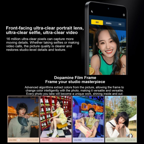 vivo S18e, double caméra arrière, 8 Go + 256 Go, écran Face ID, identification par empreinte digitale, 6,67 pouces Android 14.0 OriginOS 4 Dimensity 7200 Octa Core 2,8 GHz, OTG, NFC, réseau : 5G, prise en charge de SV538B803-010