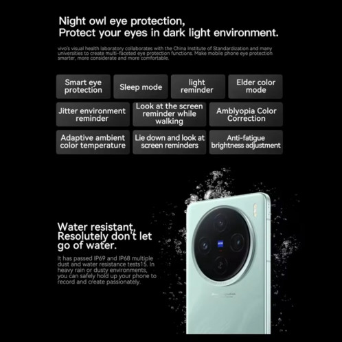 vivo X100s, triple caméra arrière, 16 Go + 512 Go, identification faciale/identification par empreinte digitale, 6,78 pouces Android 14 OriginOS 4 Dimensity 9300+ Octa Core, OTG, NFC, réseau : 5G, prise en charge SV44TC1344-017