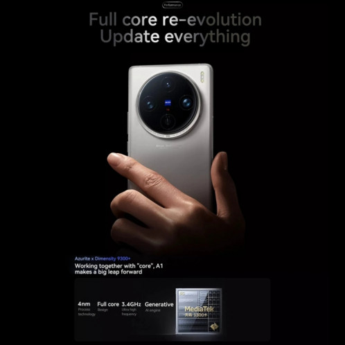 vivo X100s Pro, triple caméra arrière, 16 Go + 1 To, identification faciale/identification par empreinte digitale, 6,78 pouces Android 14 OriginOS 4 Dimensity 9300+ Octa Core, OTG, NFC, réseau : 5G, prise en charge SV546W403-014