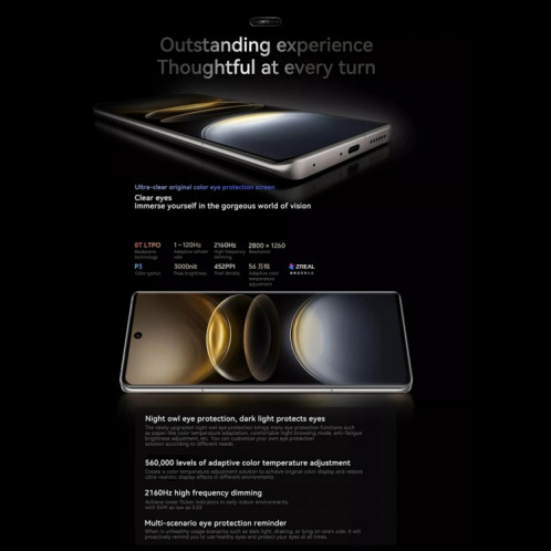 vivo X100s Pro, triple caméra arrière, 16 Go + 1 To, identification faciale/identification par empreinte digitale, 6,78 pouces Android 14 OriginOS 4 Dimensity 9300+ Octa Core, OTG, NFC, réseau : 5G, prise en charge SV546W403-014