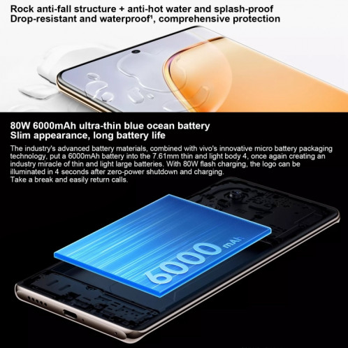 vivo Y200, double caméra arrière, 12 Go + 512 Go, identification par empreinte digitale sur écran Face ID, 6,78 pouces Android 14.0 OriginOS 4 Snapdragon 6 Gen 1 Octa Core 2,2 GHz, OTG, réseau : 5G, prise en charge SV551B1159-08
