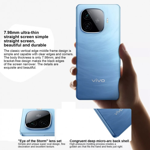 vivo Y200 GT, double caméra arrière, 12 Go + 256 Go, identification par empreinte digitale sur écran Face ID, 6,78 pouces Android 14.0 OriginOS 4 Snapdragon 7 Gen 3 Octa Core 2,63 GHz, OTG, NFC, réseau : 5G, prise en SV554B881-09