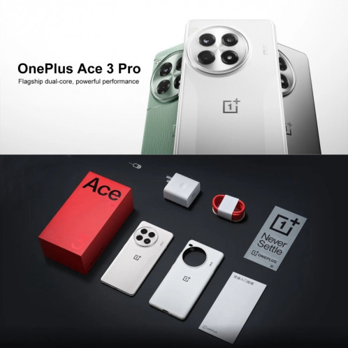 OnePlus Ace 3 Pro, 24 Go + 1 To, 6,78 pouces ColorOS 14.1 / Android 14 Snapdragon 8 Gen 3 Octa Core 3,3 GHz, NFC, Réseau : 5G (Vert) SO569G1947-011