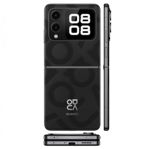 Huawei nova Flip, 12 Go + 1 To, identification par empreinte digitale latérale, 6,94 pouces + 2,14 pouces HarmonyOS 4.2 Octa Core, NFC, OTG, ne prend pas en charge Google Play (noir) SH610B1129-013