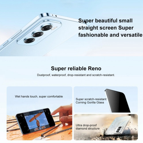 Téléphone OPPO Reno12 AI, 16 Go + 256 Go, écran empreinte digitale, 6,7 pouces ColorOS 14.1 Dimensity 8250 Octa Core jusqu'à 3,1 GHz, NFC, OTG, réseau : 5G (rose) SO618F1208-013