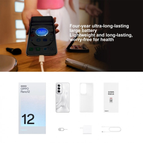 Téléphone OPPO Reno12 AI, 16 Go + 256 Go, écran empreinte digitale, 6,7 pouces ColorOS 14.1 Dimensity 8250 Octa Core jusqu'à 3,1 GHz, NFC, OTG, réseau : 5G (rose) SO618F1208-013