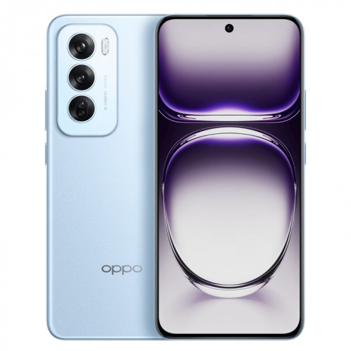 Téléphone OPPO Reno12 AI, 16 Go + 512 Go, écran avec lecteur d'empreintes digitales, 6,7 pouces ColorOS 14.1 Dimensity 8250 Octa Core jusqu'à 3,1 GHz, NFC, OTG, réseau : 5G (bleu) SO619L1552-013