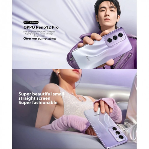 Téléphone OPPO Reno12 Pro AI, 16 Go + 256 Go, écran empreinte digitale, 6,7 pouces ColorOS 14.1 Dimensity 9200+ Octa Core jusqu'à 3,35 GHz, NFC, OTG, réseau : 5G (Champagne Gold) SO21CJ1665-014