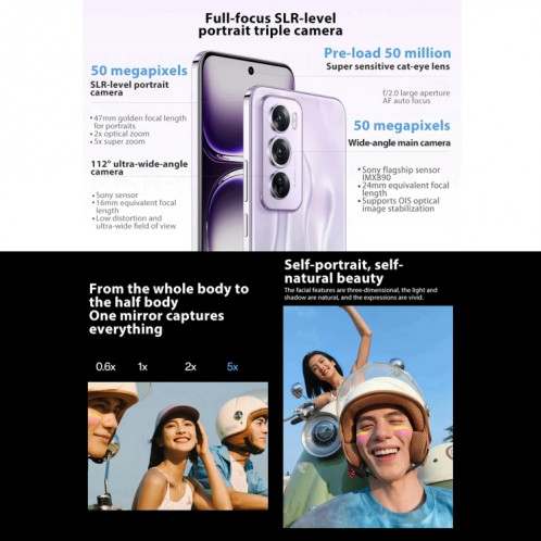 Téléphone OPPO Reno12 Pro AI, 16 Go + 256 Go, écran empreinte digitale, 6,7 pouces ColorOS 14.1 Dimensity 9200+ Octa Core jusqu'à 3,35 GHz, NFC, OTG, réseau : 5G (Champagne Gold) SO21CJ1665-014
