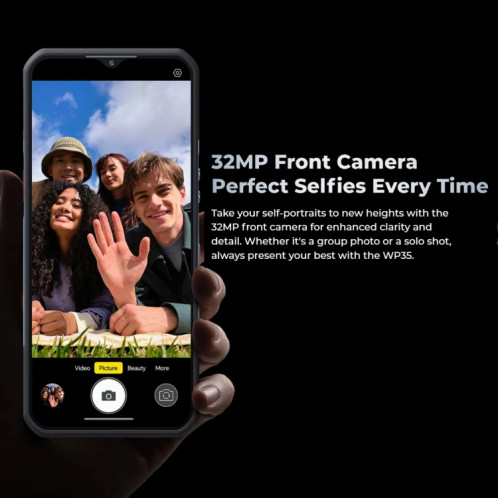  Téléphone robuste Oukitel WP35 5G, 8 Go + 256 Go, identification par empreinte digitale IP68/IP69K, 11 000 mAh, 6,6 pouces MediaTek Dimensity 6100+ Octa Core, NFC, OTG, réseau : 5G (gris) SO735H411-014