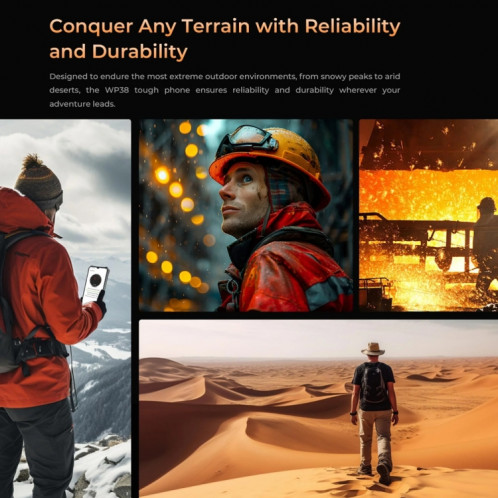  Téléphone robuste Oukitel WP38, 12 Go + 256 Go, IP68/IP69K, identification par empreinte digitale, 10 600 mAh, 6,52 pouces MediaTek MT8788 Octa Core, NFC, OTG, réseau : 4G (orange) SO738E645-013