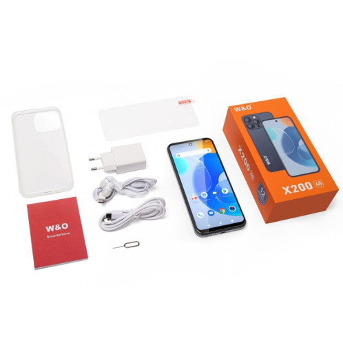 W&O X200, 3 Go + 32 Go, 6,528 pouces Android 10 Mediatek MT6739 Quad Core, réseau : 4G (gris) SH875H314-09