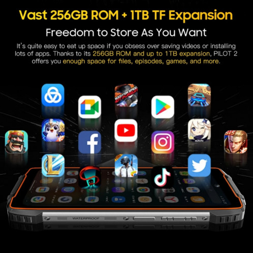  Blackview Oscal PILOT 2, IP68/IP69K/MIL-STD-810H, 6,5 pouces Android 14 MediaTek MT6789 Octa Core, réseau : 4G, OTG, NFC (Orange) SH904E557-035