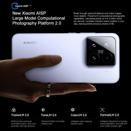 Xiaomi 15, 12 Go + 256 Go, 6,36 pouces Xiaomi HyperOS 2 Snapdragon 8 Elite Octa Core 3 nm jusqu'à 4,32 GHz, NFC, Réseau : 5G (Blanc) SX910W1131-022