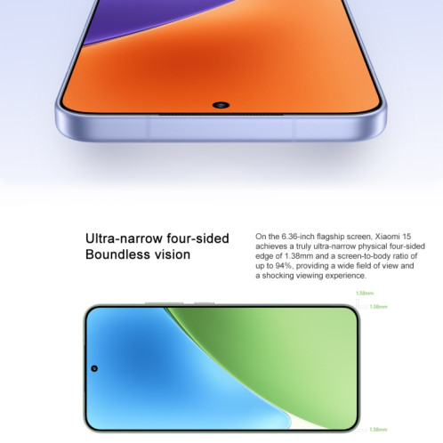 Xiaomi 15, 12 Go + 256 Go, 6,36 pouces Xiaomi HyperOS 2 Snapdragon 8 Elite Octa Core 3 nm jusqu'à 4,32 GHz, NFC, réseau : 5G (vert herbe) SX10GG1763-022