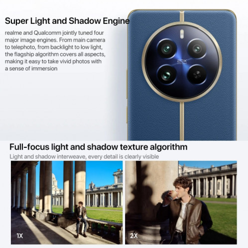 Realme 12 Pro Ultra, 12 Go + 512 Go, identification par empreinte digitale à l'écran, 6,7 pouces Realme UI 5.0 Snapdragon 6 Gen 1 Octa Core, NFC, réseau : 5G, prise en charge Google Play (bleu) SR377L1246-022