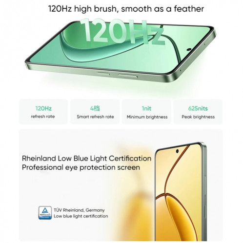 Realme 12x, 12 Go + 512 Go, identification par empreinte digitale latérale, 6,72 pouces Realme UI 5.0 Dimensity 6100+ 5G Octa Core, NFC, réseau : 5G, prise en charge Google Play (noir graphite) SR79GR202-015