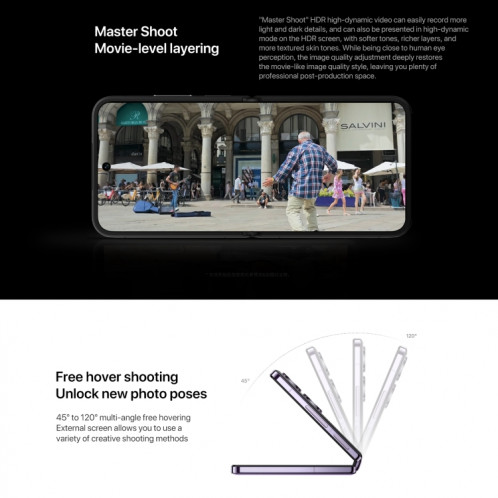 Xiaomi MIX Flip, 12 Go + 256 Go, 6,86 pouces + 4,01 pouces Xiaomi HyperOS Snapdragon 8 Gen 3 Octa Core 4 nm jusqu'à 3,3 GHz, NFC, réseau : 5G (Phantom Purple) SX80PZ845-020