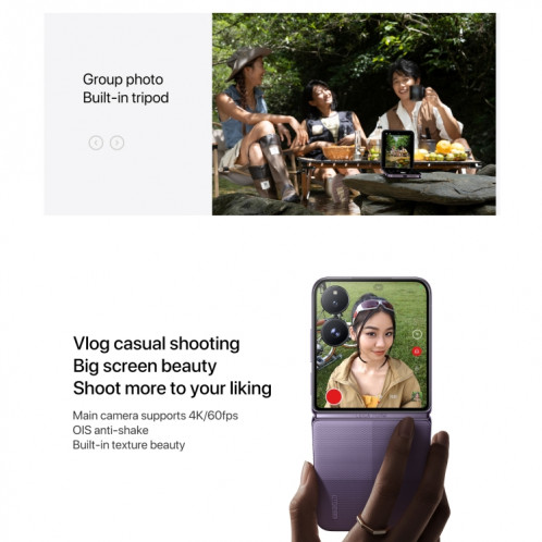 Xiaomi MIX Flip, 12 Go + 256 Go, 6,86 pouces + 4,01 pouces Xiaomi HyperOS Snapdragon 8 Gen 3 Octa Core 4 nm jusqu'à 3,3 GHz, NFC, réseau : 5G (noir) SX380B187-020