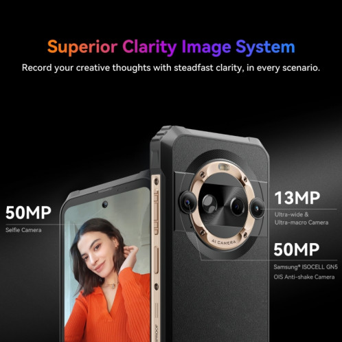 Blackview BL9000 Pro 5G, caméra d'imagerie thermique, 12 Go + 512 Go, IP68/IP69K/MIL-STD-810H, 6,78 pouces Android 14 MediaTek Dimensity 8020 Octa Core, réseau : 5G, NFC, OTG (Or) SB401J1074-014