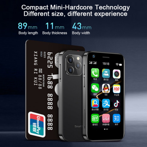 SOYES XS12, MERVEILLE+MERVEILLE, Reconnaissance faciale, 3,0 pouces Android 9.0 MTK6737M Quad Core jusqu'à 1,1 GHz, Bluetooth, WiFi, FM, Réseau : 4G, Dual SIM (Noir) SS905B563-015