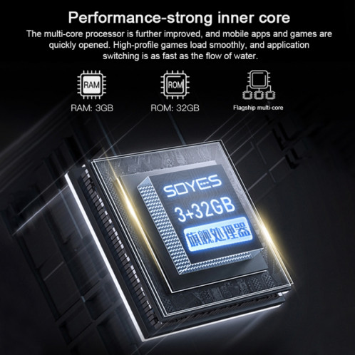 SOYES XS12, MERVEILLE+MERVEILLE, Reconnaissance faciale, 3,0 pouces Android 9.0 MTK6737M Quad Core jusqu'à 1,1 GHz, Bluetooth, WiFi, FM, Réseau : 4G, Dual SIM (Noir) SS905B563-015