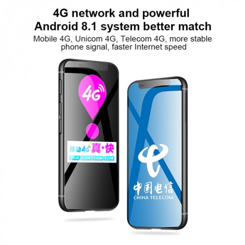 Melrose 2019, 1 Go + 8 Go, Identification du visage et d'empreinte digitale, 3,4 pouces, Android 8.1 MTK6739V / WA quad noyau jusqu'à 1,28 GHz, réseau: 4G, double carte SIM, support Google Play (Blanc) SH927W1491-017