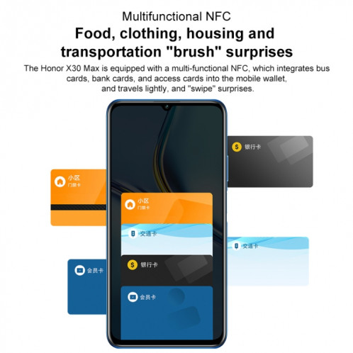 HONNEUR X30 MAX 5G KKG-AN70, 64MP Caméras, 8 Go + 256 Go, version de Chine, Double dossier Caméras, Identification de l'empreinte digitale, Batterie 5000mAh, UI de 7,09 pouces Magic UI 5.0 (Android R) Dimension 900 SH46TS1081-015