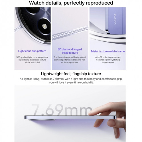 Realme 12, 12 Go + 512 Go, identification par empreinte digitale latérale, 6,72 pouces Realme UI 5.0 Dimensity 6100+ 5G Octa Core, NFC, réseau : 5G, prise en charge Google Play (vert) SR960G1553-018