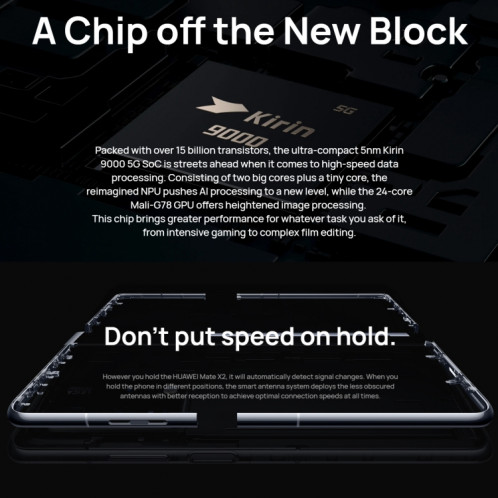 Huawei Mate X2 5G TET-AN50, 12GB + 512GB, version de la Chine, Identification des caméras quadrières, une pièce d'identité de la face et une impression digitale latérales, une batterie de 4500 mAh, une écran SH969W244-019