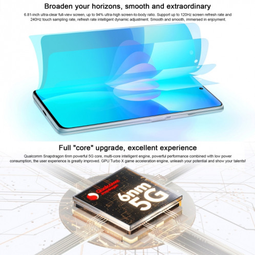 Honor X30 5G ANY-AN00, appareils photo 48MP, 8 Go + 256 Go, version chinoise, Caméras triple arrière, identification d'empreintes digitales latérales, batterie 4800 mAh, 6,81 pouces Magic UI 5.0 Qualcomm Snapdragon SH87AB1393-07