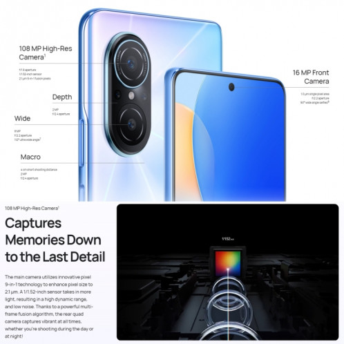 Huawei Nova SE CHG ILN-AL00, appareil photo 108MP, 8 Go + 256 Go, version chinoise, Caméras arrière quadruples, identification d'empreintes digitales latérales, 6,78 pouces HarmonyOS 2.0.1 Qualcomm Snapdragon 680 Octa SH040W831-07